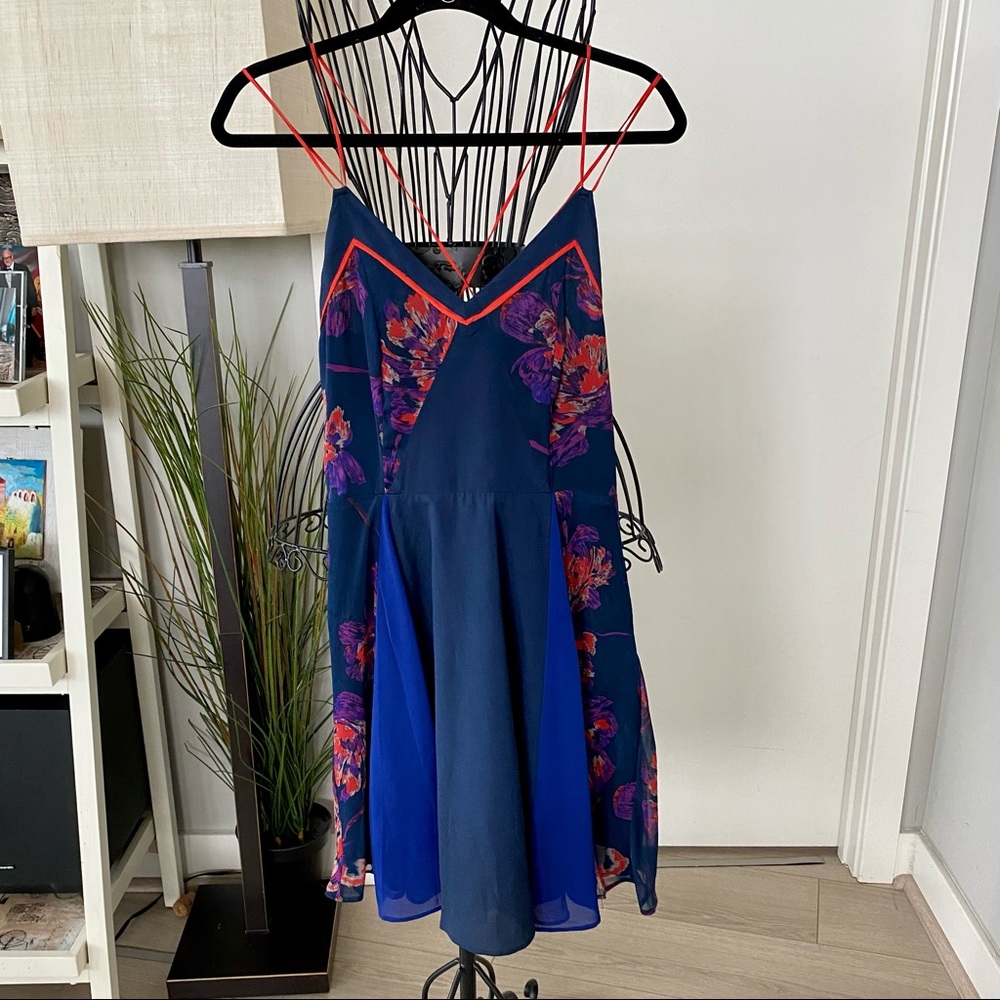 Greylin Blue Floral Strappy Sundress